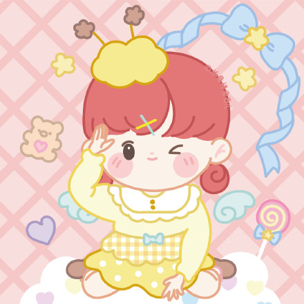 软萌的卡通闺蜜微信头像