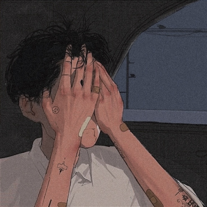 好看的暗系动漫情侣微信头像