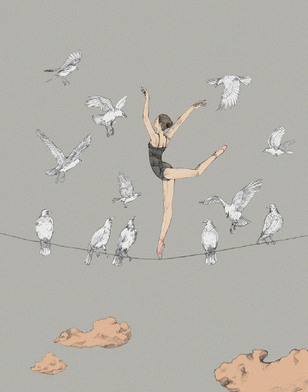 超美的插画微信朋友圈配图