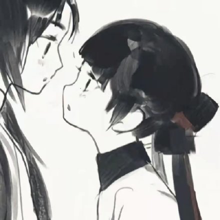 手绘古风情侣微信头像