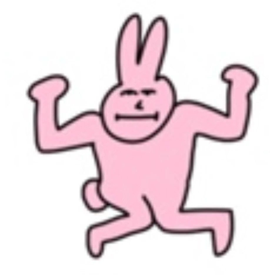 沙雕粉色大长腿兔微信头像