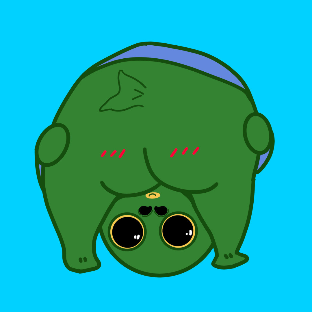 绿鱼头搞怪微信头像