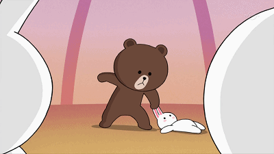 布朗熊摔可妮兔动态微信表情包