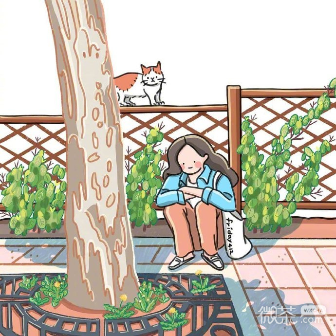 清新治愈的理想状态插画朋友圈配图