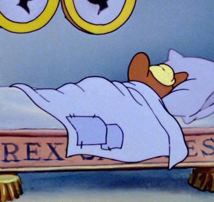 猫和老鼠睡觉睡到自然醒的微信头像