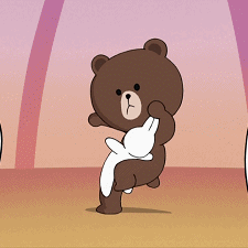 布朗熊摔可妮兔动态微信表情包