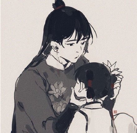 手绘古风情侣微信头像