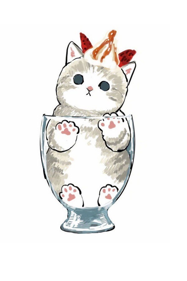 杯子里的小猫咪可爱卡通微信头像