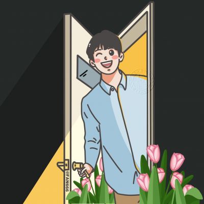 又甜又可爱的插画情侣头像