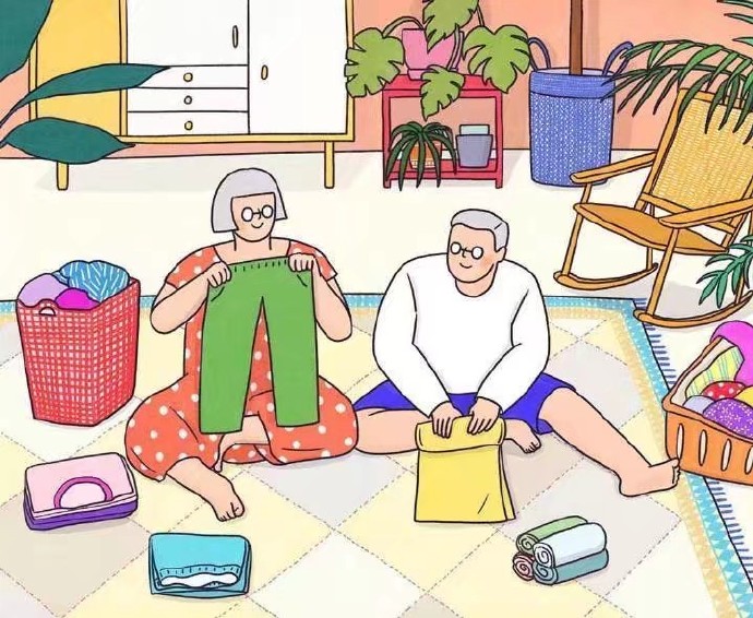 幸福甜蜜浪漫的插画微信聊天背景图