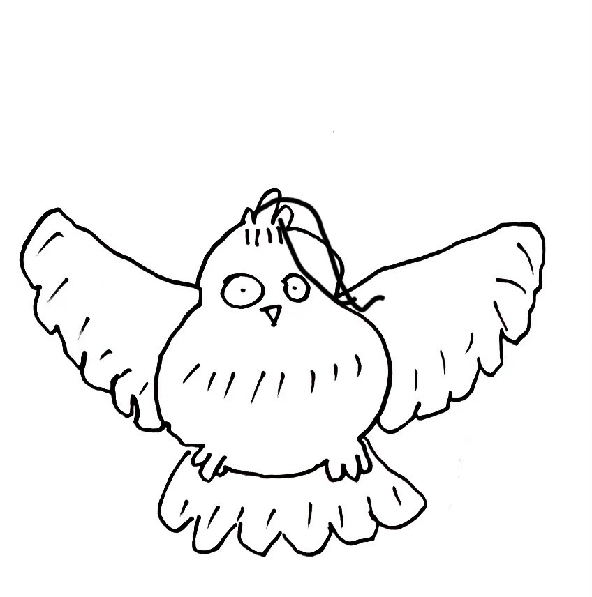 手绘猫头鹰可爱微信头像