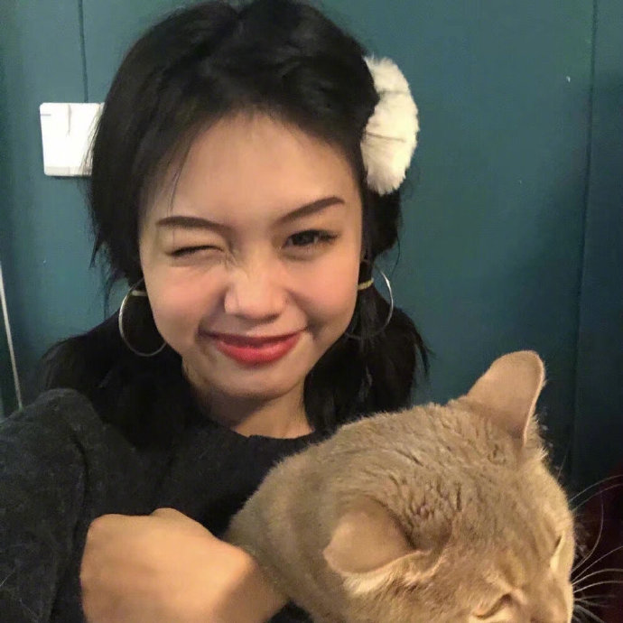 逗猫的可爱女生微信头像