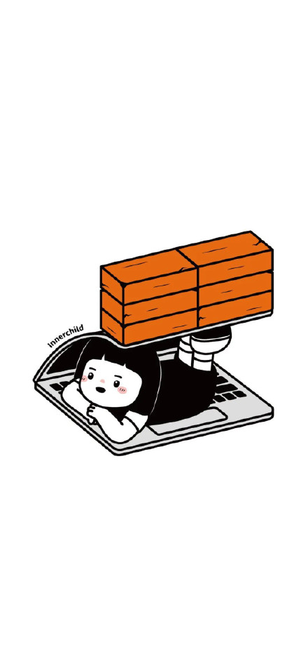 手绘打工人专用的手机壁纸