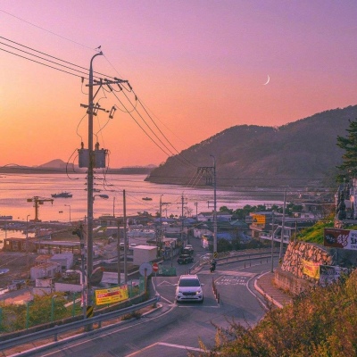 ins唯美夕阳风景微信头像