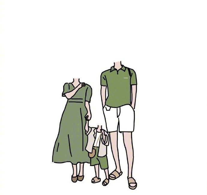 一家三口好玩的抠图微信素材图片