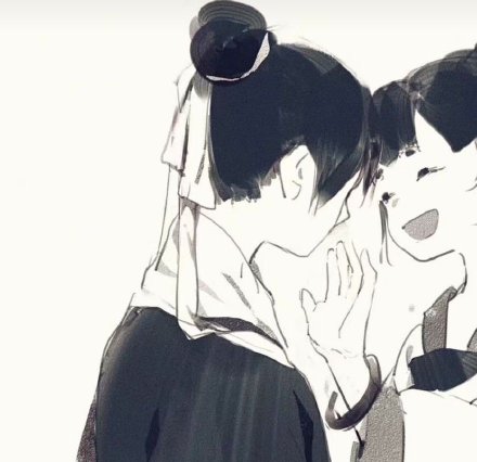 手绘古风情侣微信头像