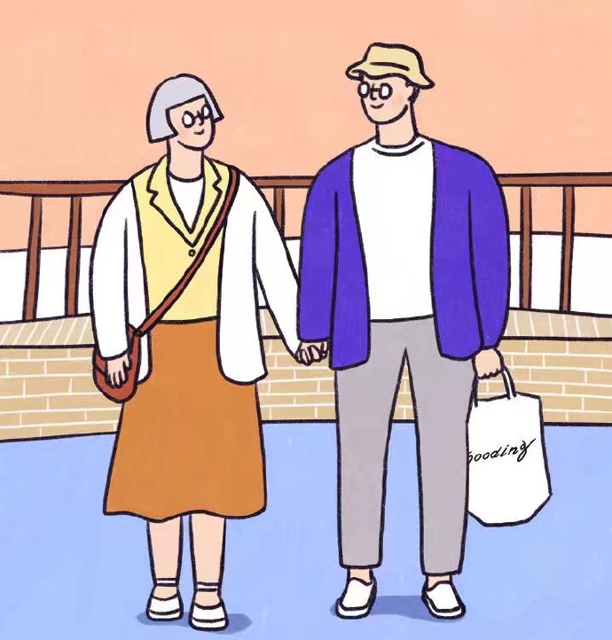 幸福甜蜜浪漫的插画微信聊天背景图