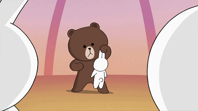 布朗熊摔可妮兔动态微信表情包