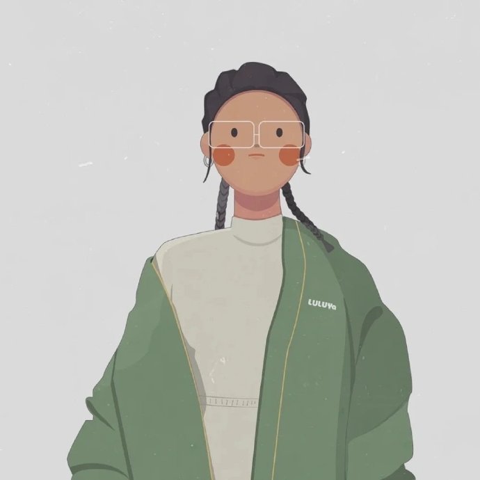 简单少女风插画微信头像