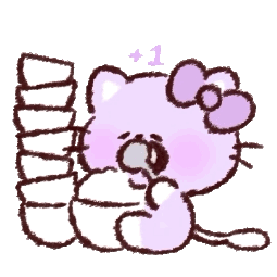 紫色可爱小猫Bora动态微信表情包