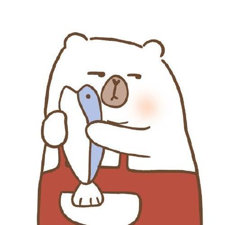 手绘卡通北极熊抓鱼可爱微信头像