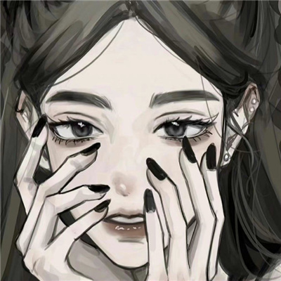 酷酷黑色帅气手绘女头