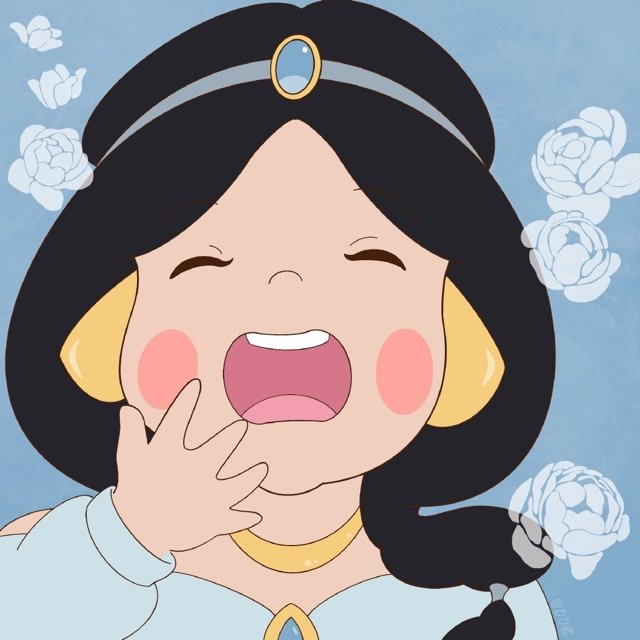 胖胖的迪士尼公主们打哈欠微信头像