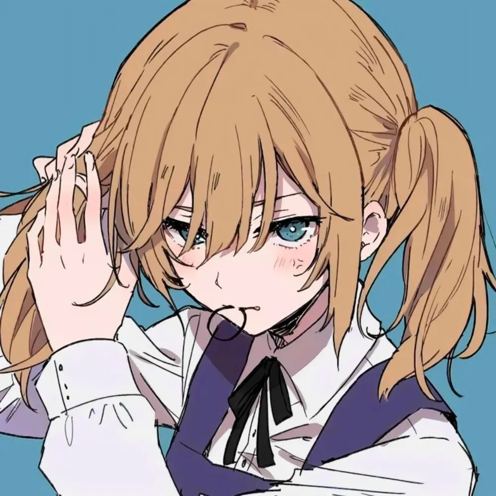 好看的动漫头像：靠边睡着的时候