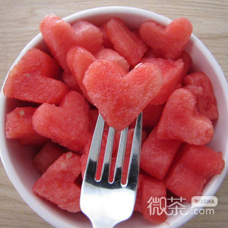 清新爽口的夏季西瓜微信背景图