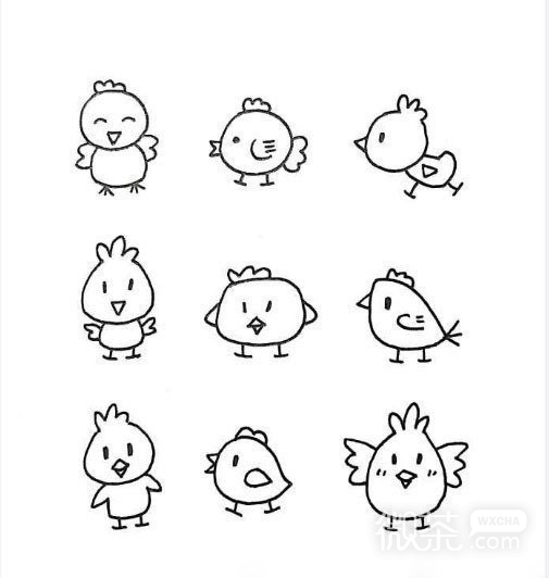小动物简笔画微信素材图片