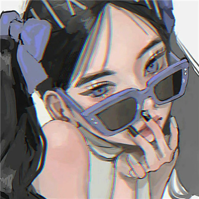 酷酷黑色帅气手绘女头