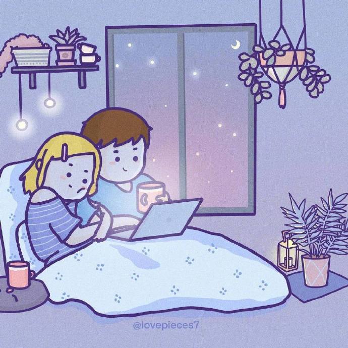 Q版卡通可爱小情侣微信素材图片