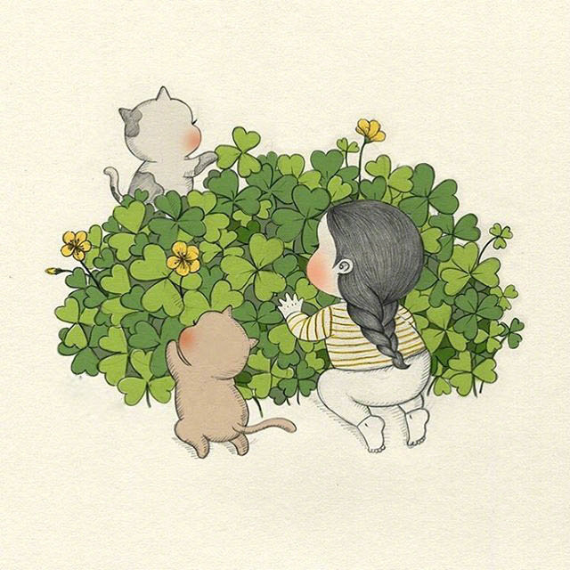 超美超可爱的卡通插画微信素材图片