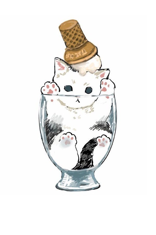 杯子里的小猫咪可爱卡通微信头像