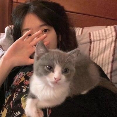 抱着猫的高颜值女生微信头像