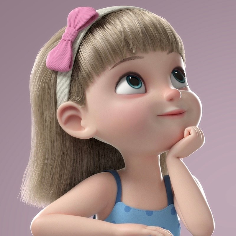 卡通3D可爱小女孩微信头像