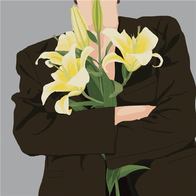 热门小众插画情侣微信头像