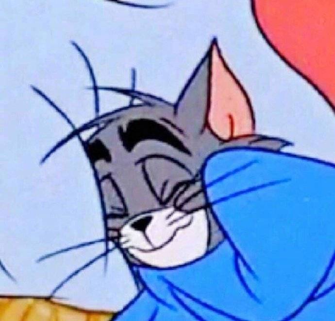 猫和老鼠睡觉睡到自然醒的微信头像