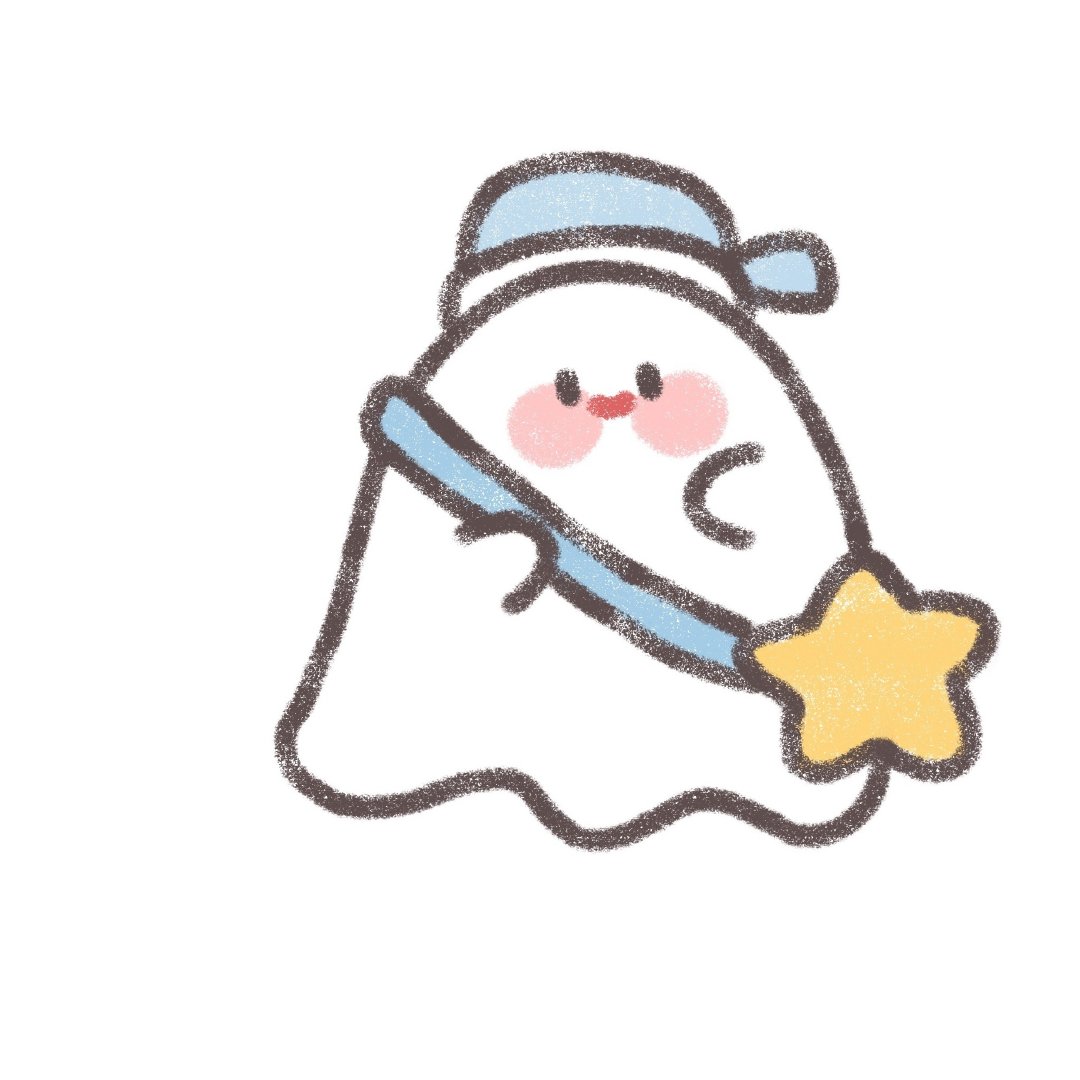 手绘超可爱的小幽灵微信头像