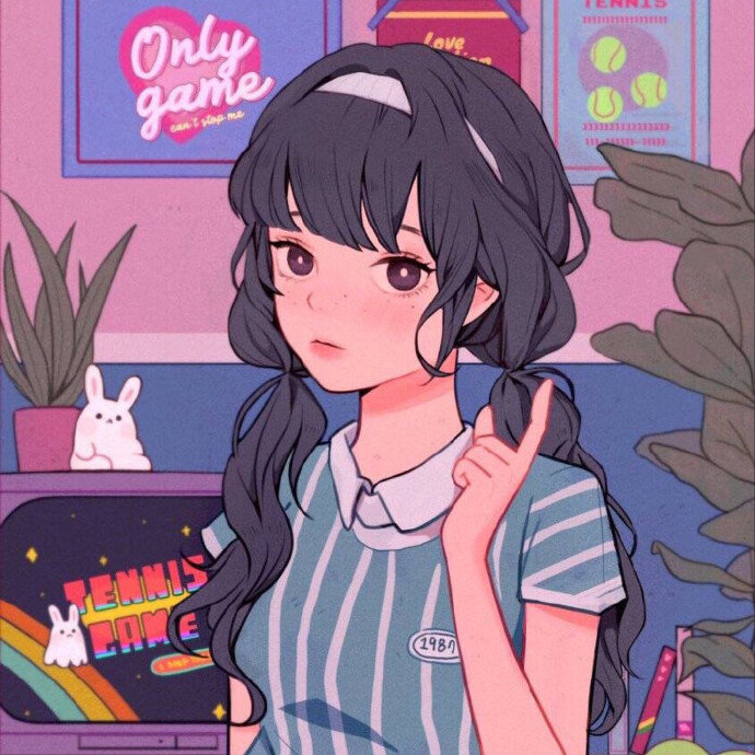 少女插画个性微信头像
