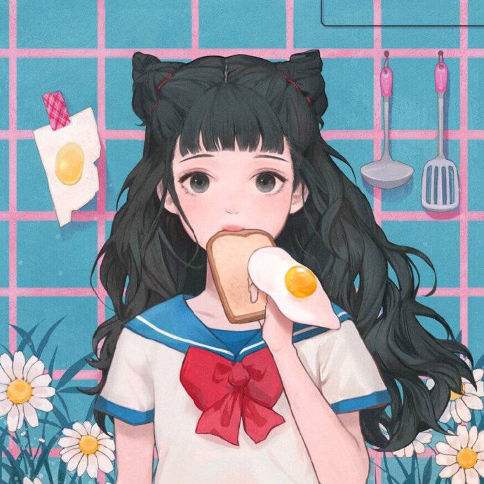 少女插画个性微信头像
