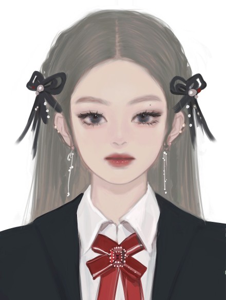 手绘jennie超好看的微信头像