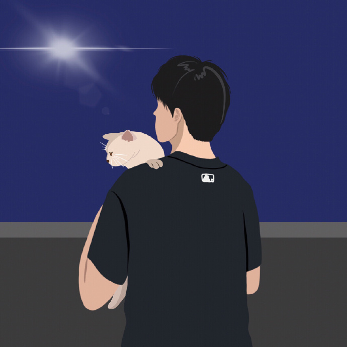 超美插画一对情侣微信头像