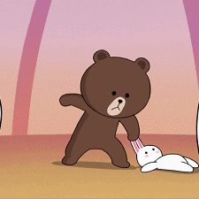 布朗熊摔可妮兔动态微信表情包