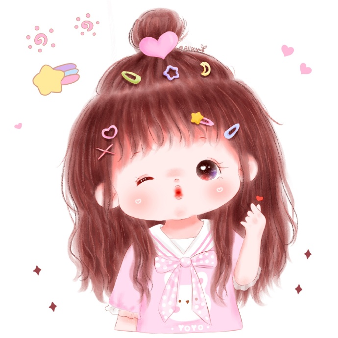 超可爱萌娃手绘情侣微信头像