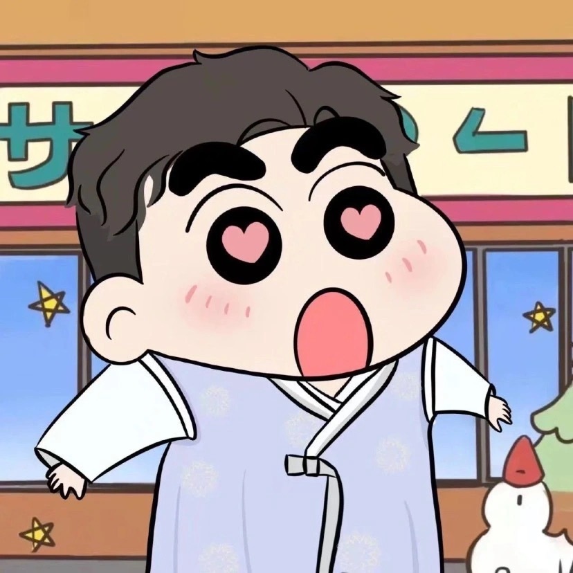 手绘蜡笔小新情侣微信头像