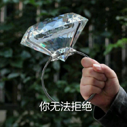 拿个大钻戒交朋友的搞笑微信表情包