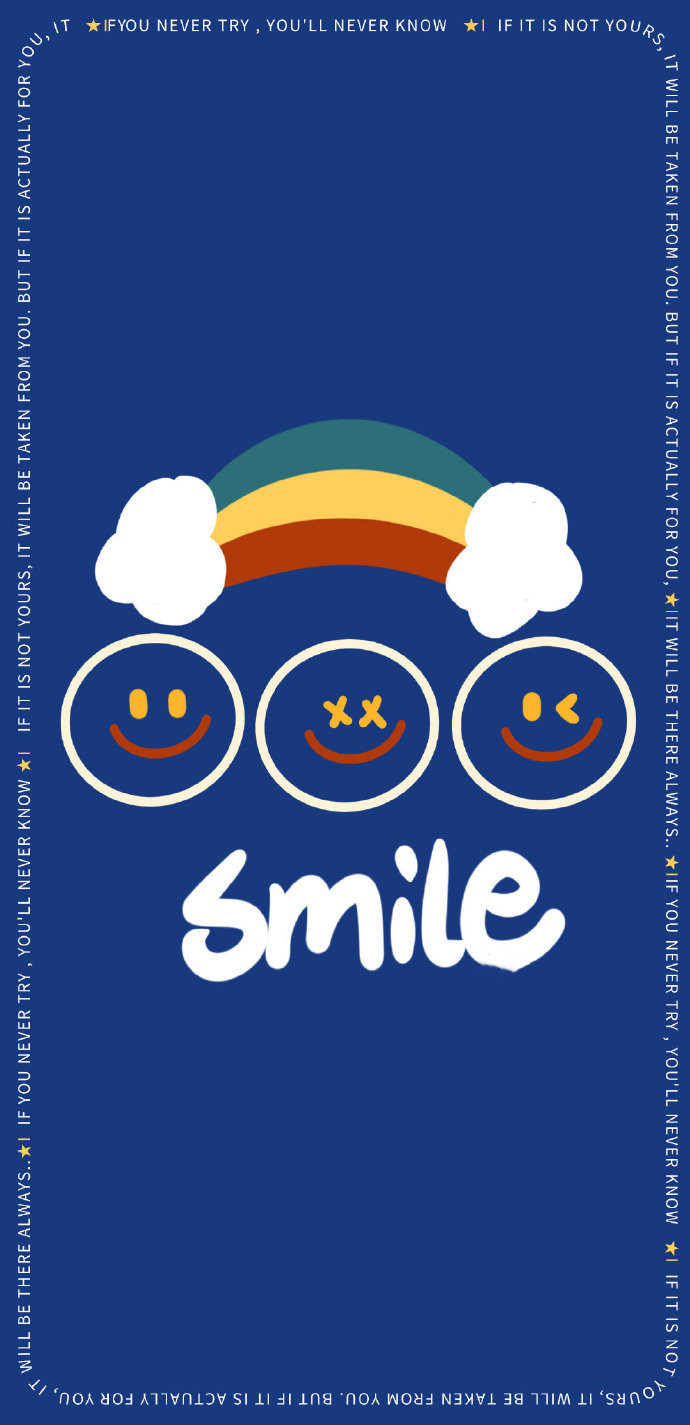 励志可爱蓝调风格手机壁纸