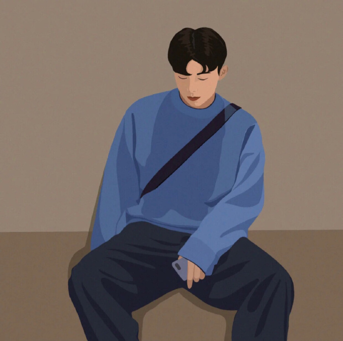 超美插画一对情侣微信头像