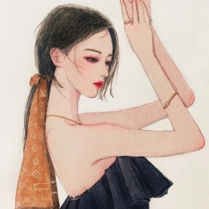 手绘版闺蜜微信头像